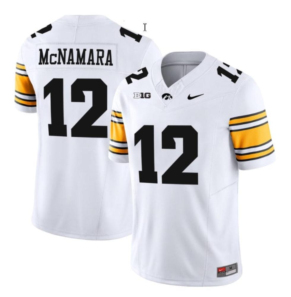 Mens Cade Mcnamara Jersey 12 Iowa Hawkeyes Collegewhite