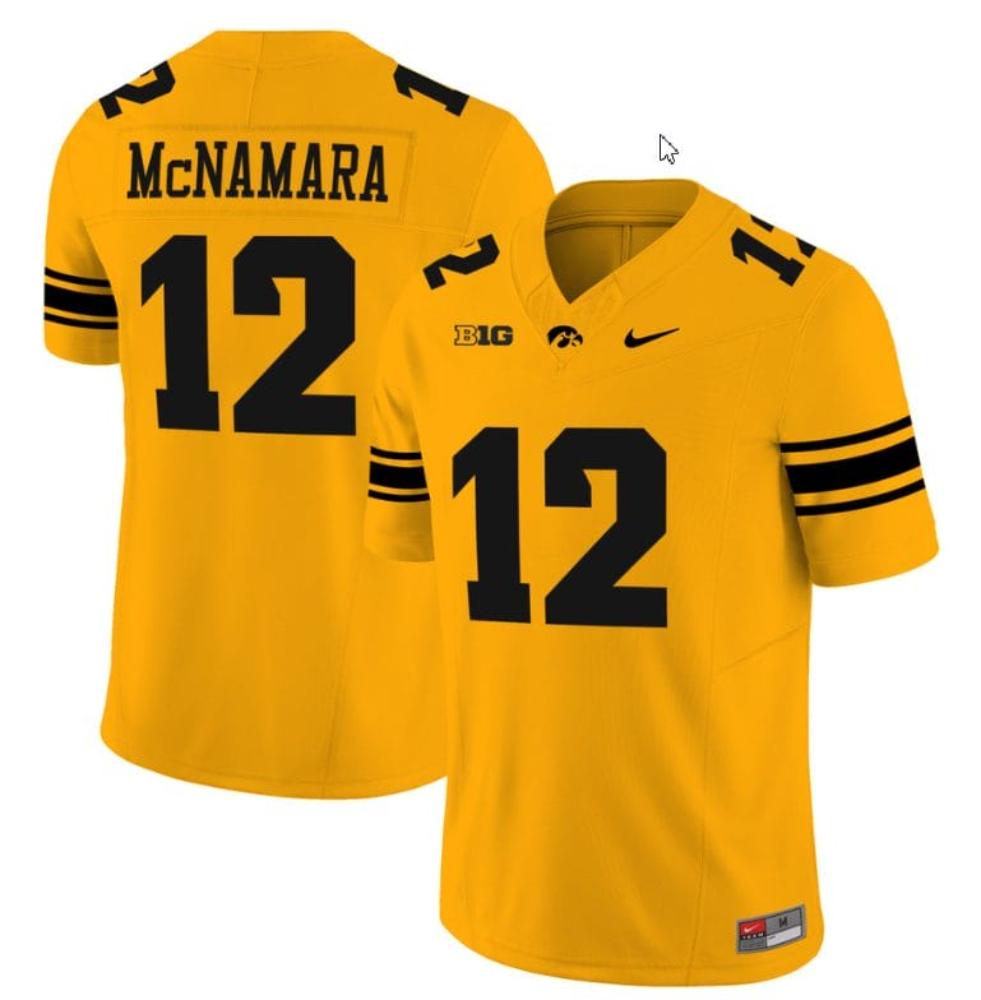 Mens Cade Mcnamara Jersey 12 Iowa Hawkeyes Vapor Limited College Football Gold