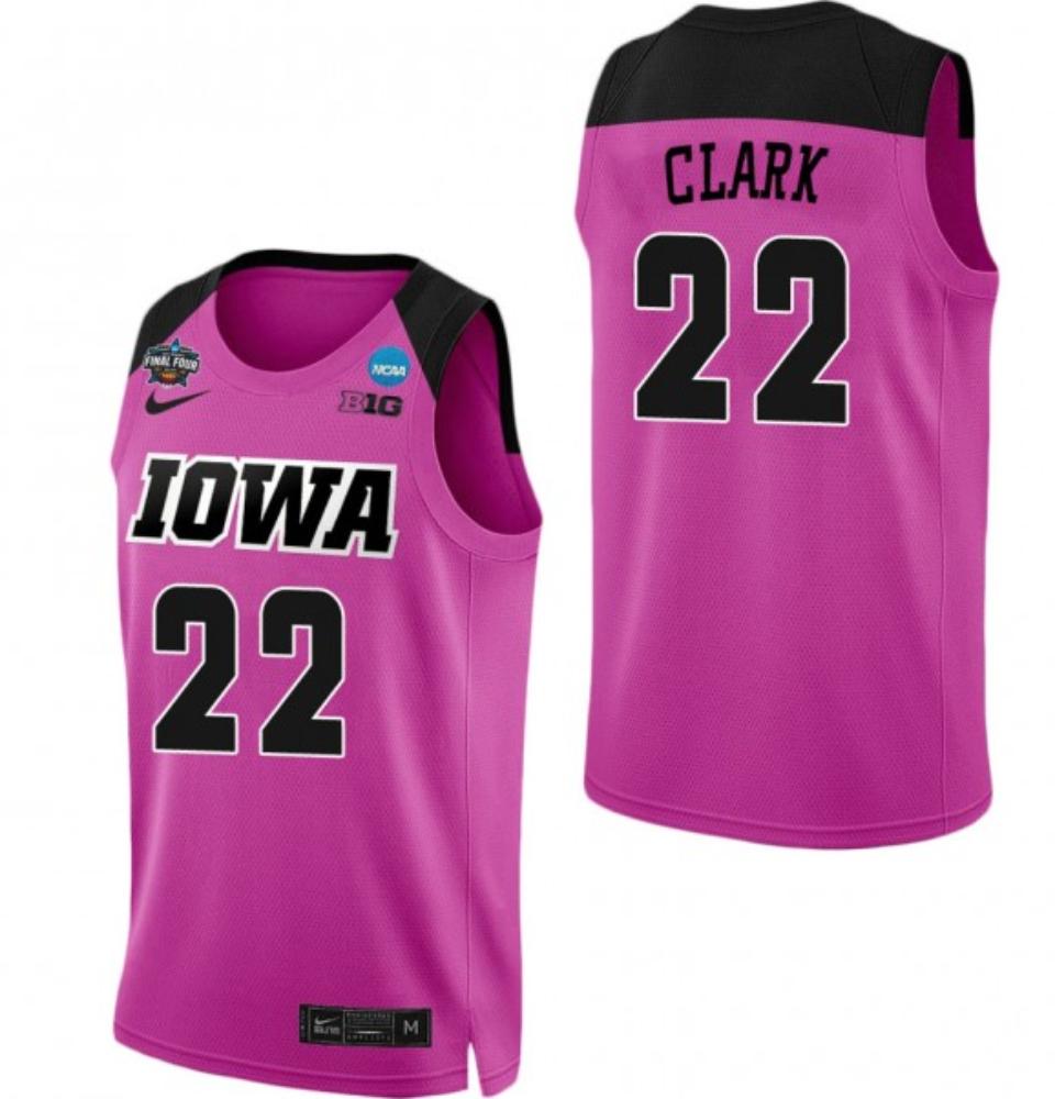 Mens Caitlin Clark Iowa Hawkeyes Pink College Basketball Final Four Jersey