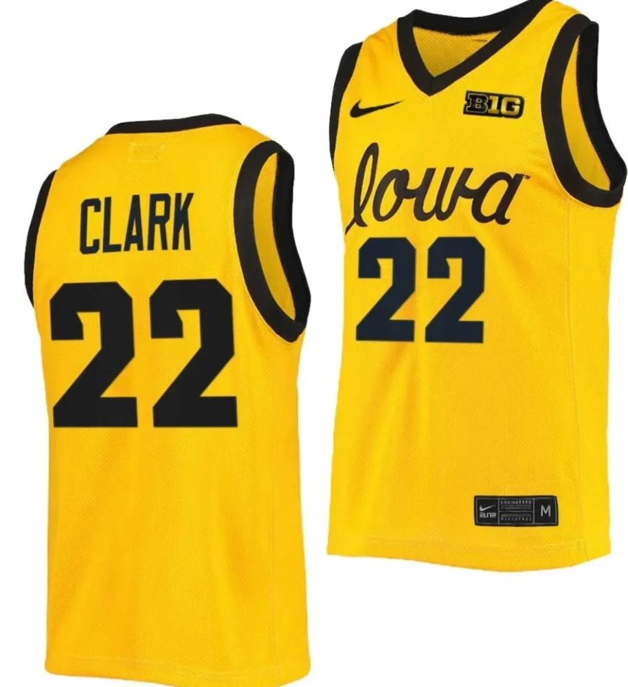 Mens Caitlin Clark Jersey 22 Iowa Hawkeyes B1g Tournament Gold 2022