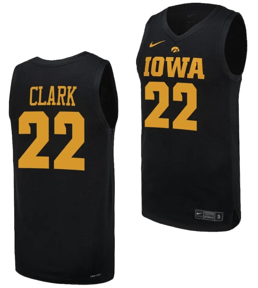 Mens Caitlin Clark Jersey 22 Iowa Hawkeyes Basketball Uniform Black