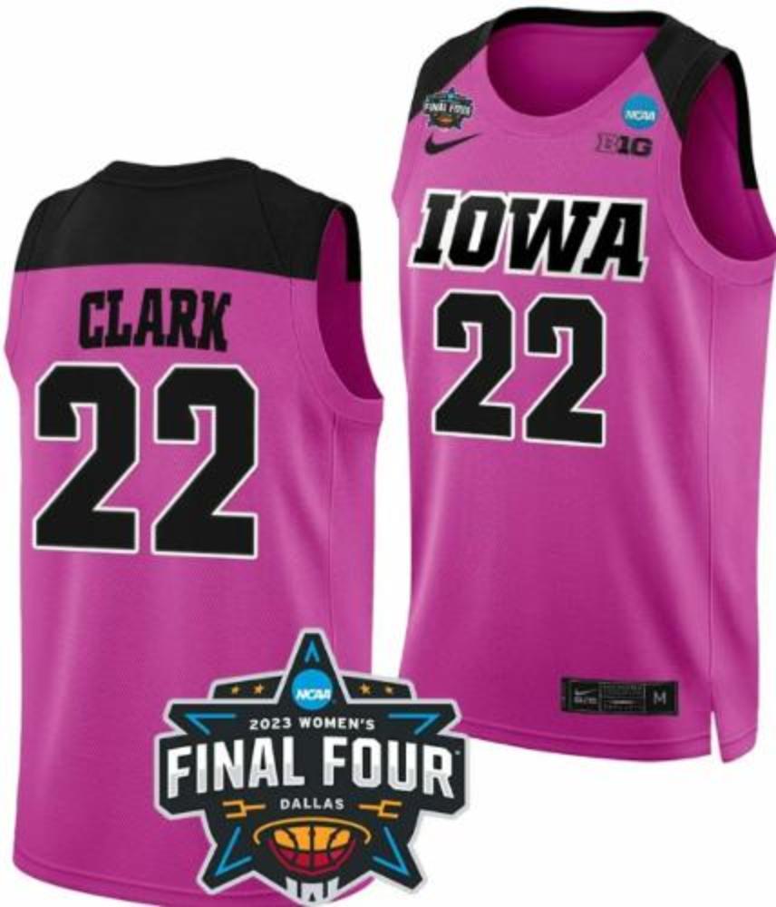 Mens Caitlin Clark Jersey 22 Iowa Hawkeyes College Basketball Final Four Pink