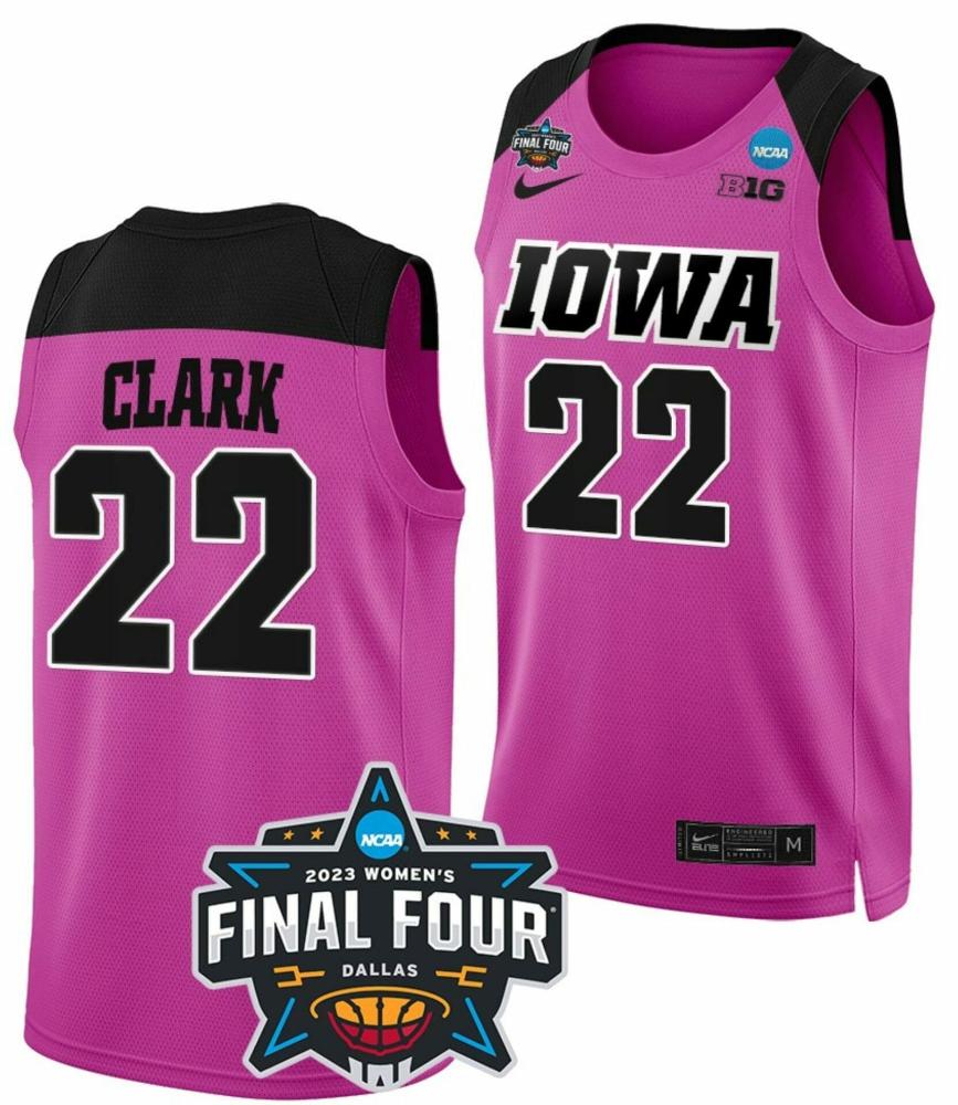 Mens Caitlin Clark Jersey Iowa Hawkeyes Basketball 2023 Ncaa Final Four Pink