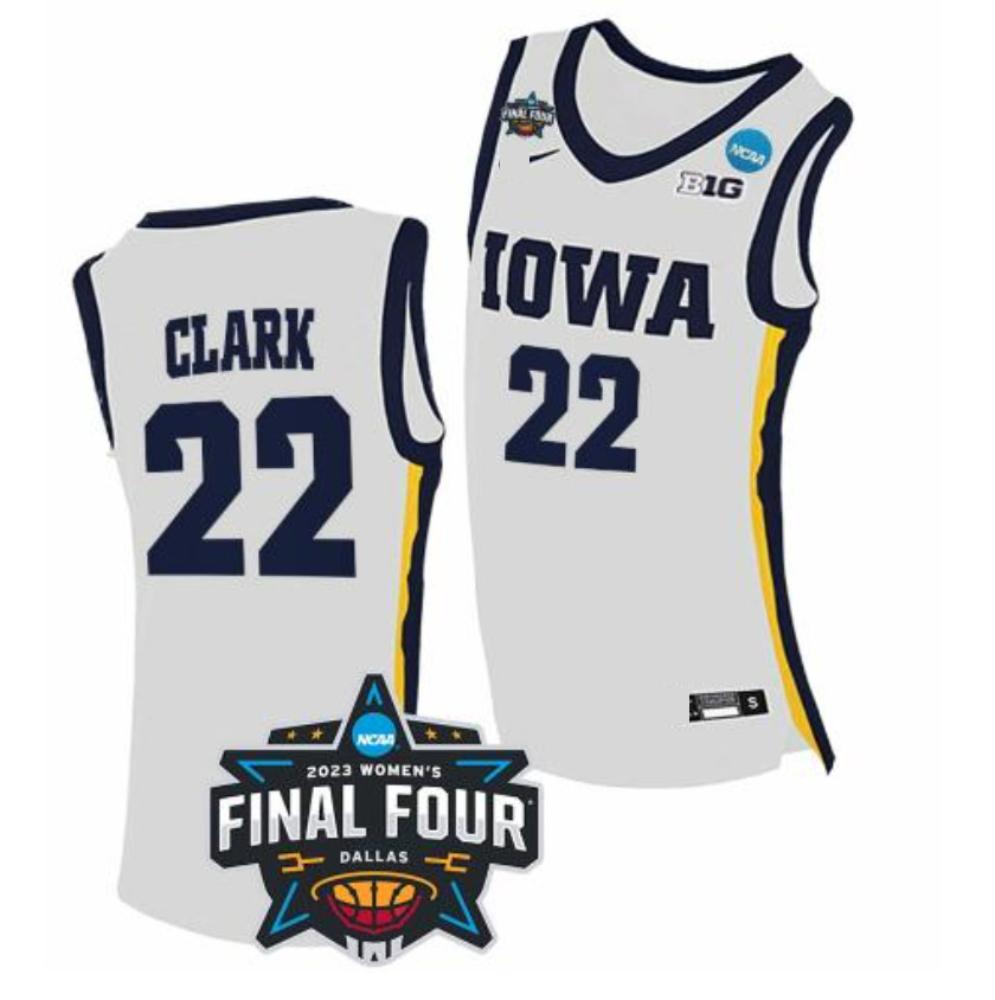 Mens Caitlin Clark Jersey Iowa Hawkeyes Basketball 2024 Ncaa Final Four White