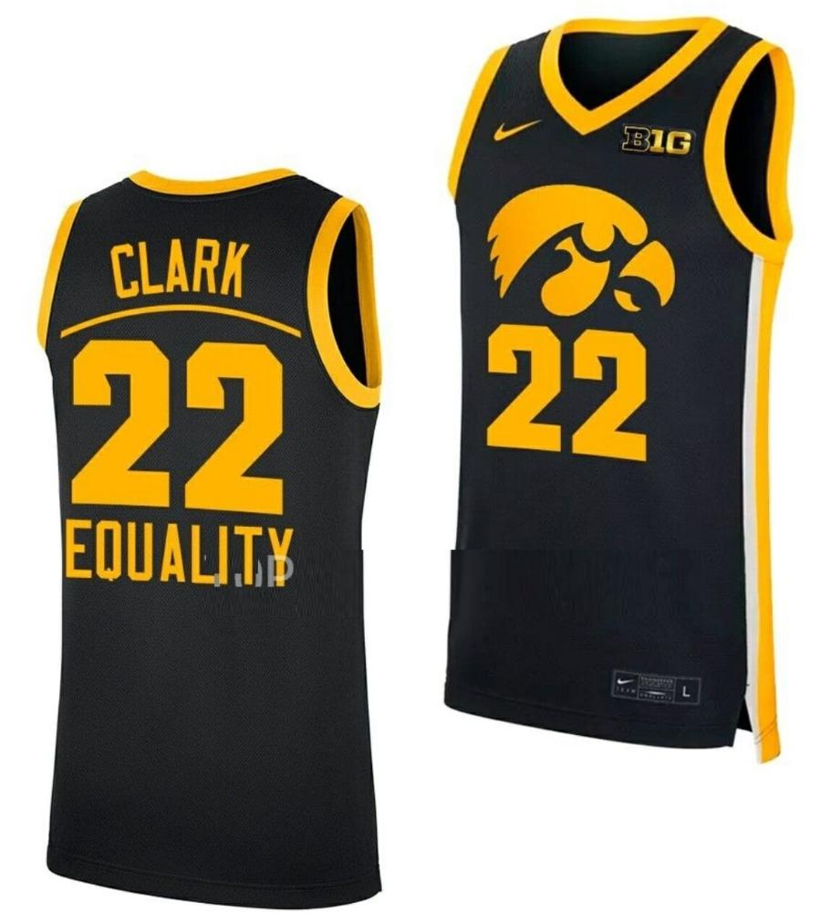 Mens Caitlin Clark Jersey Iowa Hawkeyes Basketball College Equality Black 22