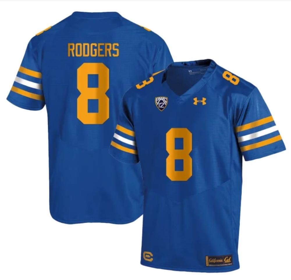 Mens Cal Bears Aaron Rodgers Jersey 8 College 2023 Stitched Royal