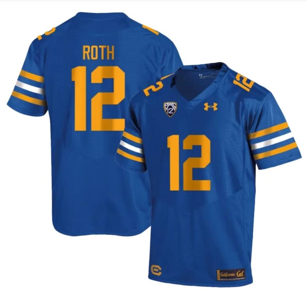 Mens Cal Bears Joe Roth Jersey 12 College Football 2023 Stitched Royal