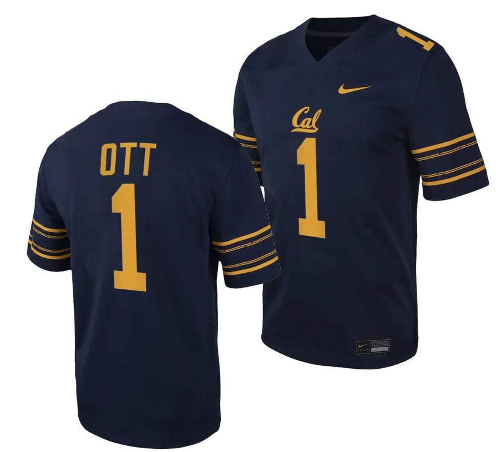 Mens Cal Bears Nil Jaydn Ott Jersey 1 College Game 2023 Black