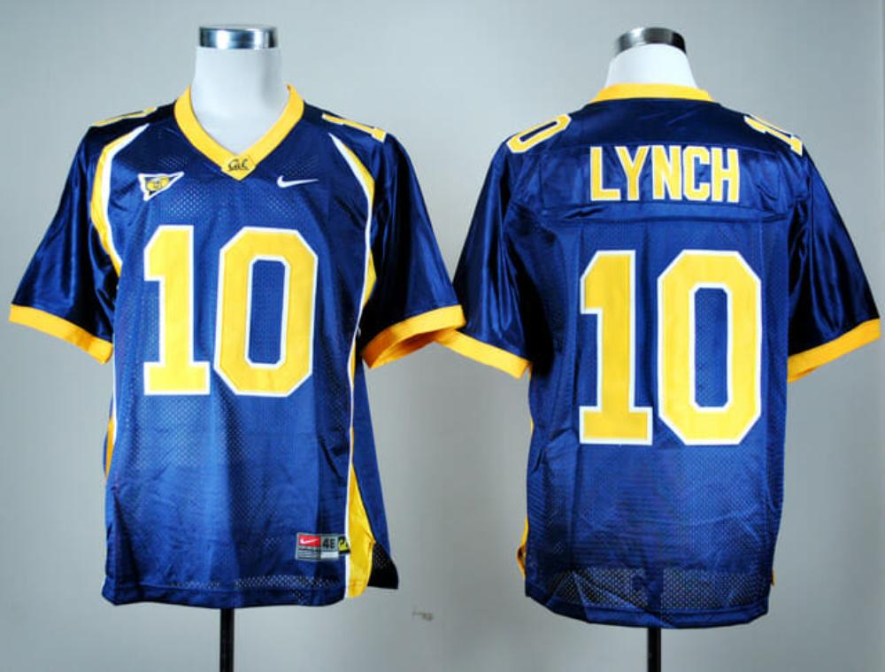 Mens California Golden Bears 10 Marshawn Lynch Football Jersey Blue