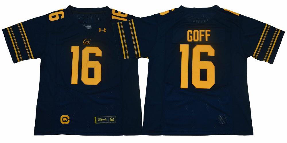 Mens California Golden Bears 16 Goff Football Jersey Deep Blue Under Armour