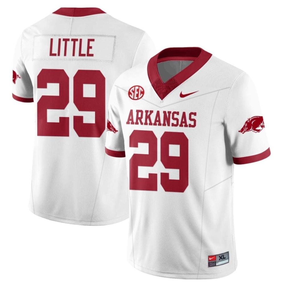 Mens Cam Little Jersey 29 Arkansas Razorback Football All Stitched White