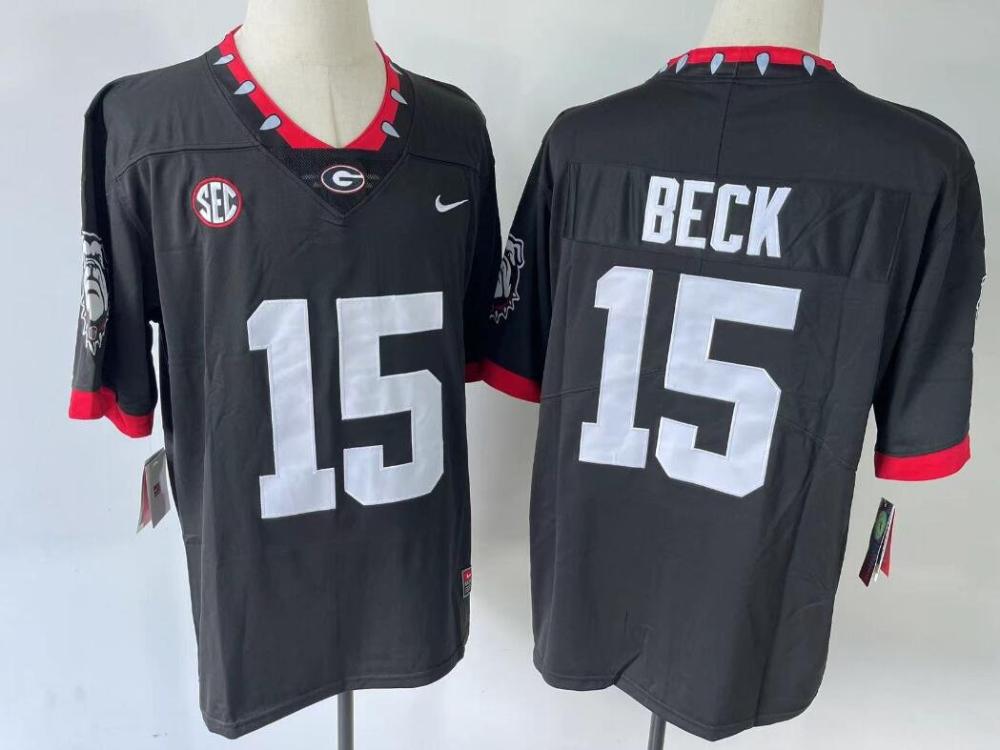 Mens Carson Beck 15 Georgia Bulldogs Limited Jersey Black