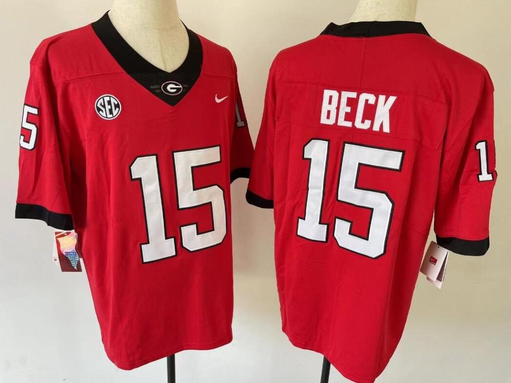 Mens Carson Beck 15 Georgia Bulldogs Limited Jersey Red