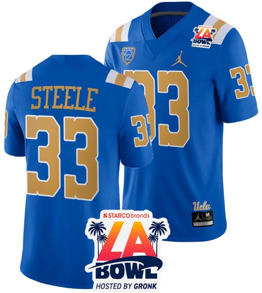 Mens Carson Steele Jersey 33 Ucla Bruins 2023 La Bowl College Football Blue