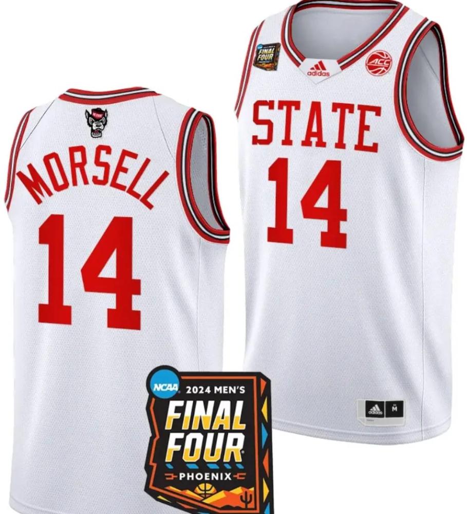 Mens Casey Morsell Jersey 14 Nc State Wolfpack 2024 Ncaa Basketball White