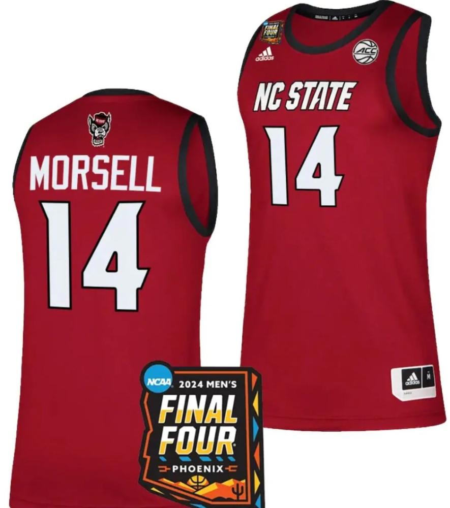 Mens Casey Morsell Jersey 14 Nc State Wolfpack 2024 Ncaa Final Four Red