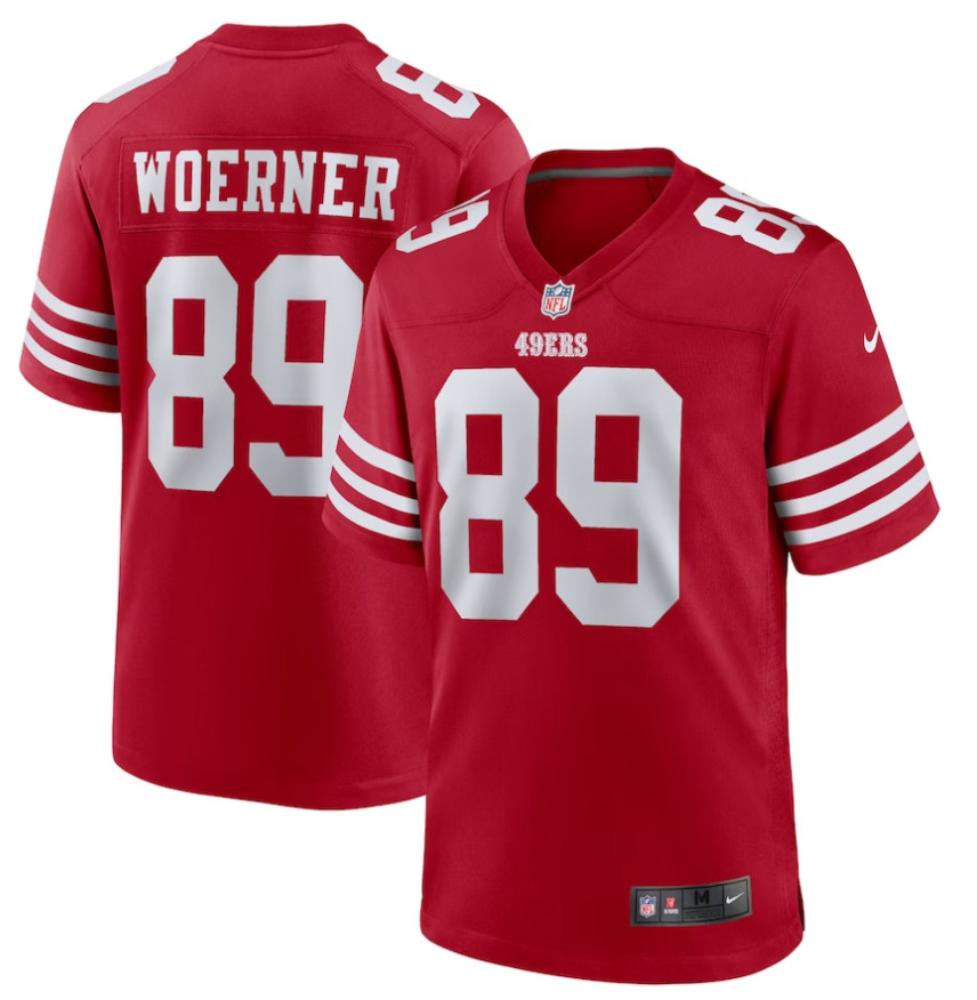 Mens Charlie Woerner 89 Scarlet San Francisco 49ers Game Jersey