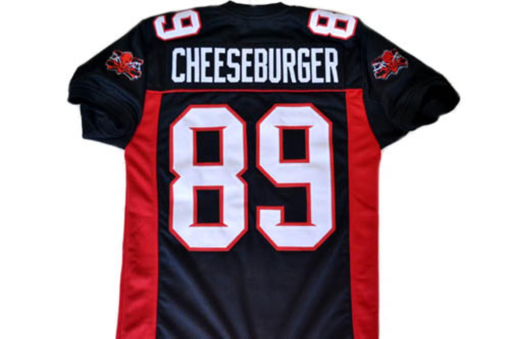 Mens Cheeseburger 89 Mean Machine Longest Yard Movie Football Jersey Black
