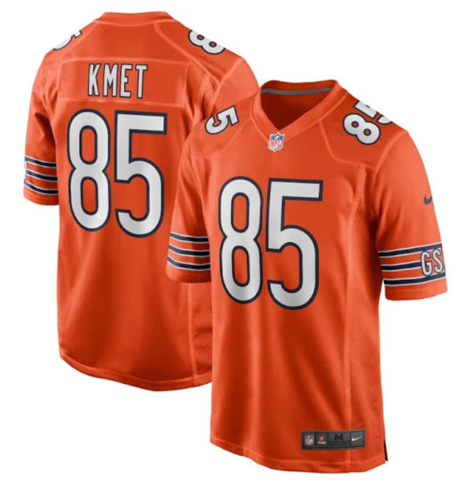 Mens Chicago Bears Cole Kmet 85 Football Jersey All Stitched Orange