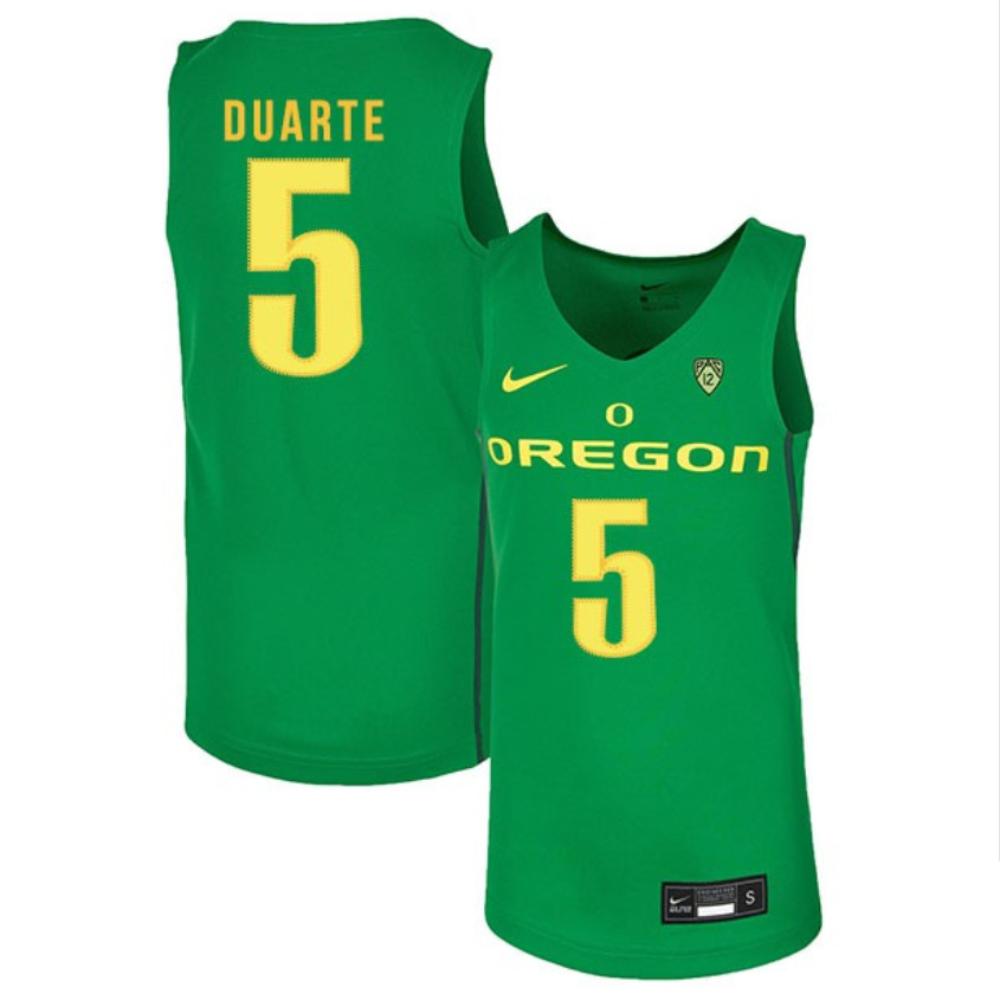 Mens Chris Duarte 5 Green Jersey Oregon Ducks College Basketball Jersey