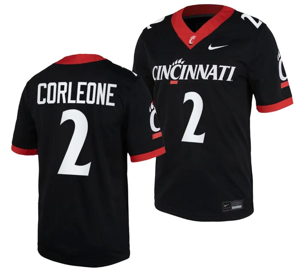 Mens Cincinnati Bearcats Dontay Corleone Jersey 2 Black 2023 Replica College