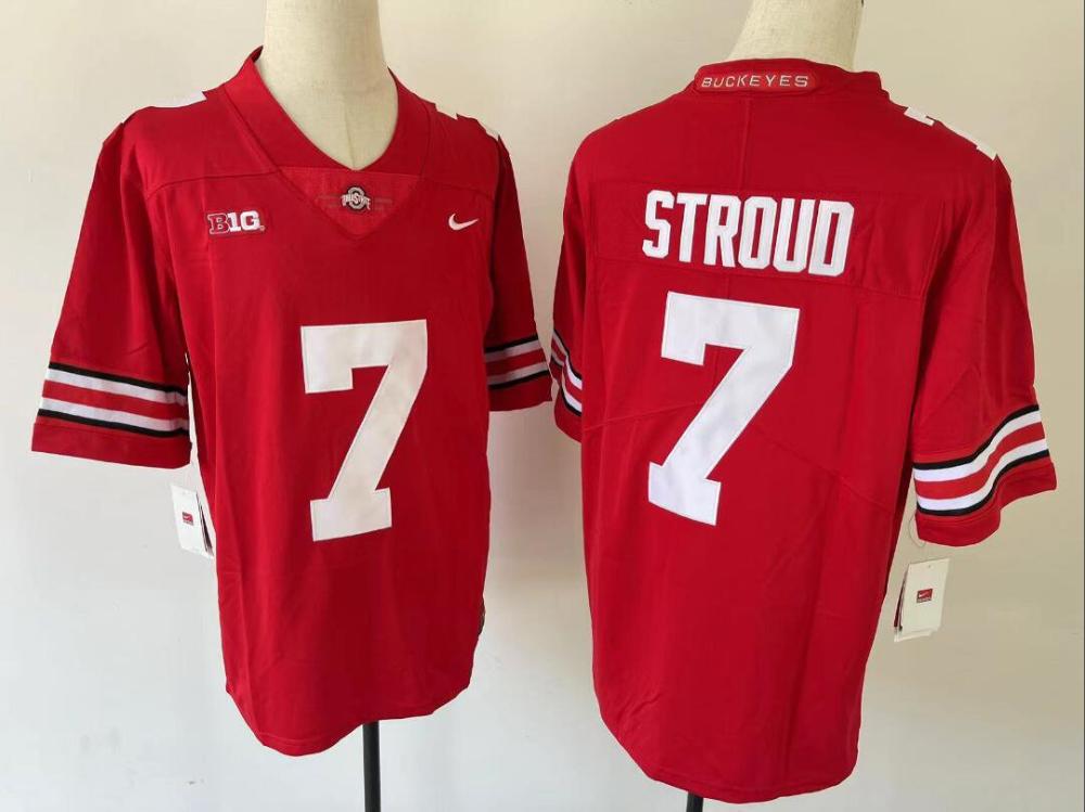 Mens Cj Stroud 7 Ohio State Buckeyes Limited Jersey Red
