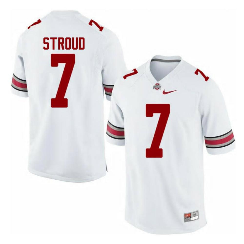 Mens Cj Stroud Jersey Football 7 Ohio State Buckeyes Ncaa Limited White