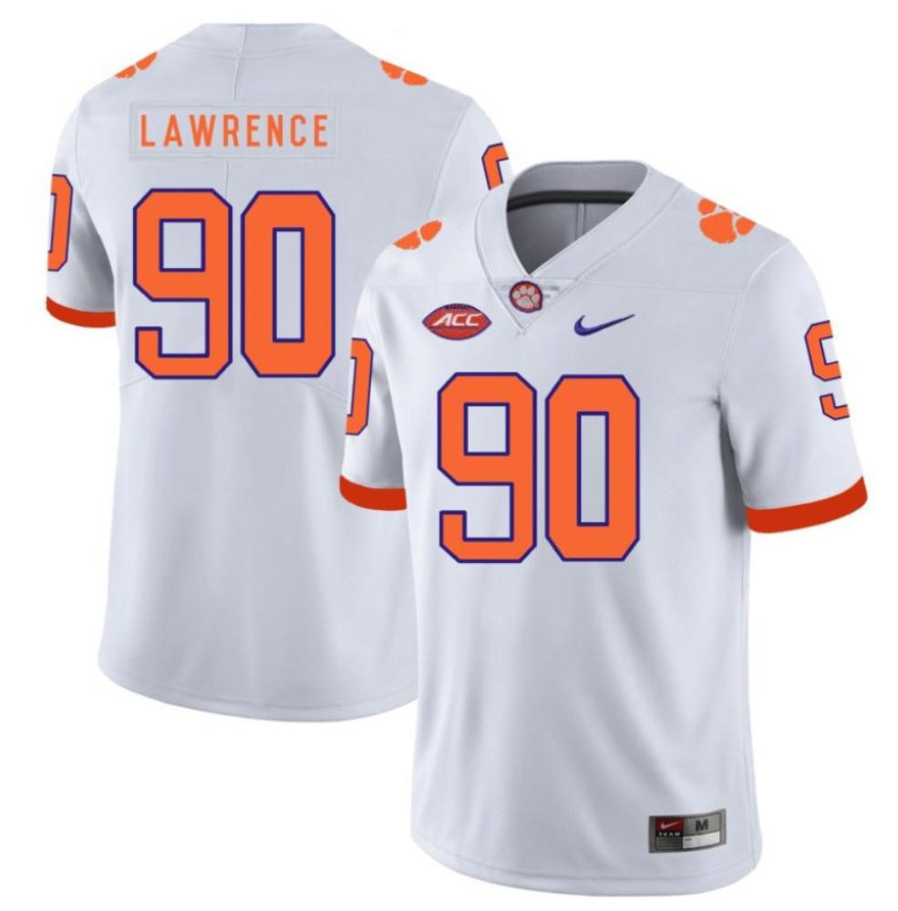 Mens Clemson Tiger 90 Dexter Lawrence College Football Jersey White