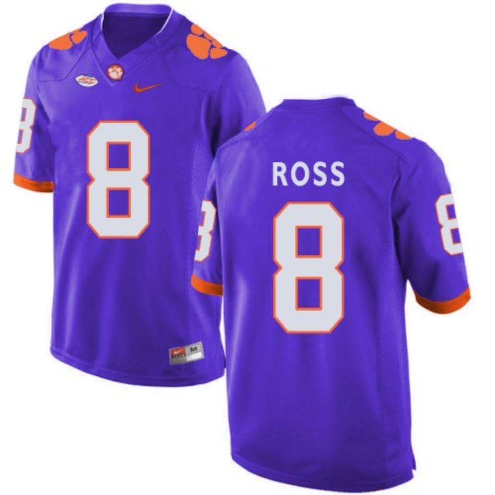 Mens Clemson Tigers 8 Justyn Ross Jersey Purple