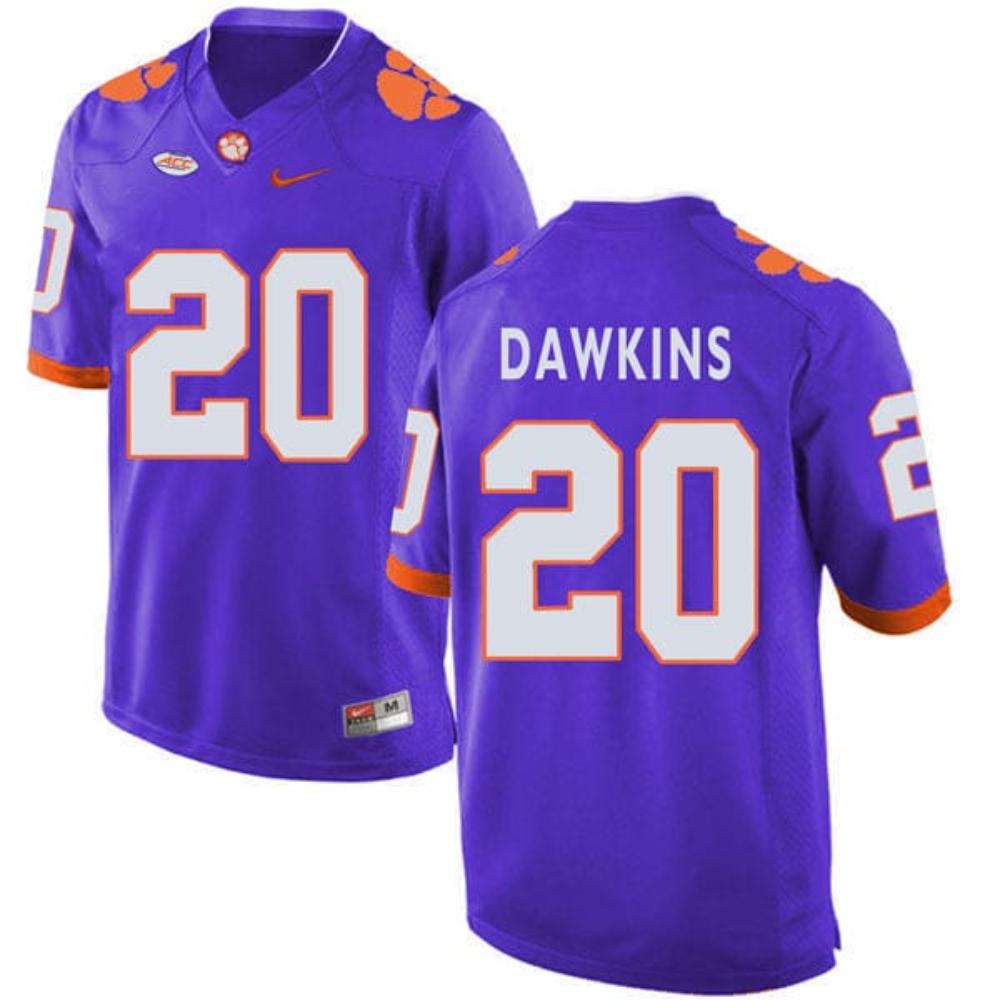 Mens Clemson Tigers Brian Dawkins Jersey 20 College Purple