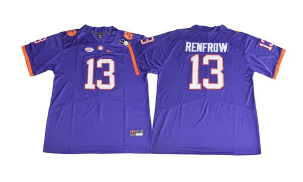 Mens Clemson Tigers Hunter Renfrow Jersey 13 College Football Purple