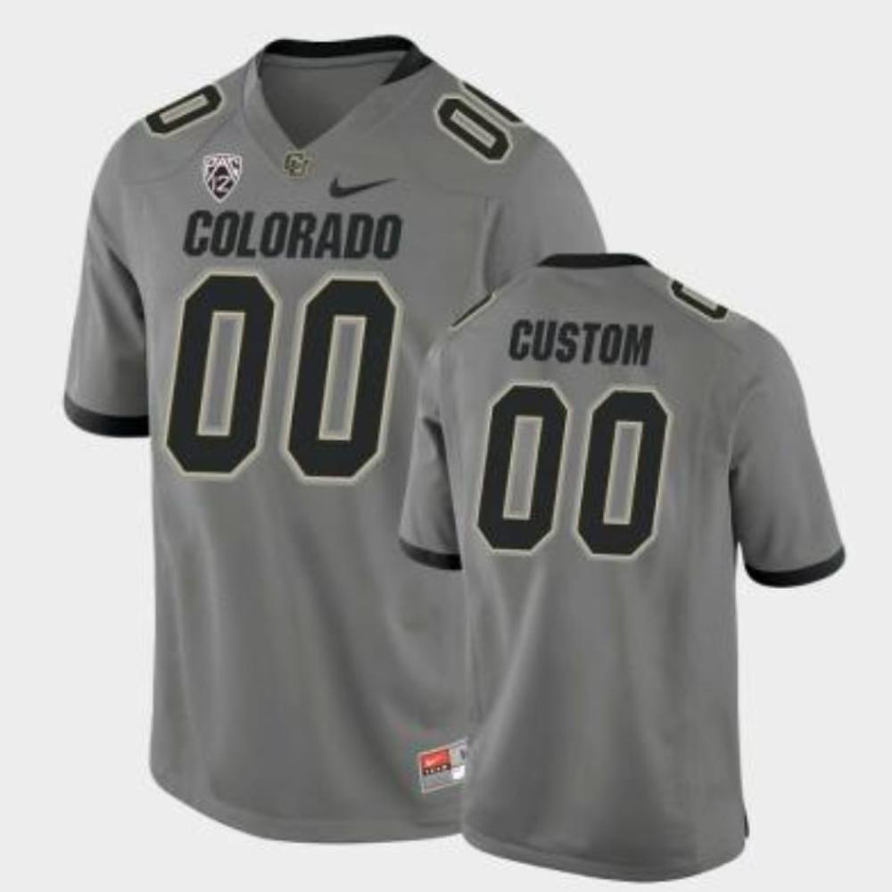 Mens Colorado Buffaloes Custom Jersey Ncaa College Football Alternate Game Gray