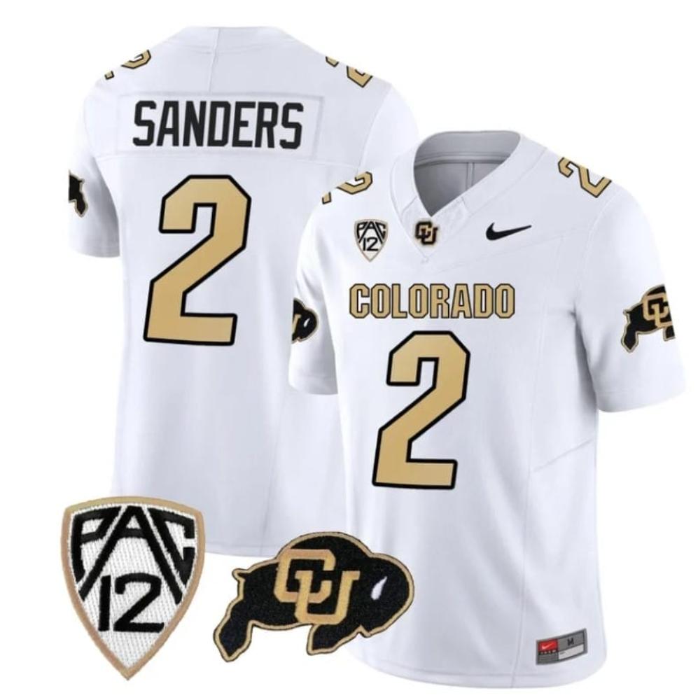 Mens Colorado Buffaloes Shedeur Sanders Jersey 2 Vapor Limited College White