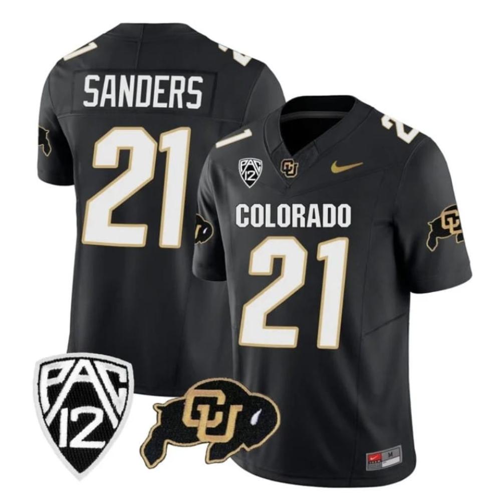 Mens Colorado Buffaloes Shilo Sanders Jersey 21 College Black