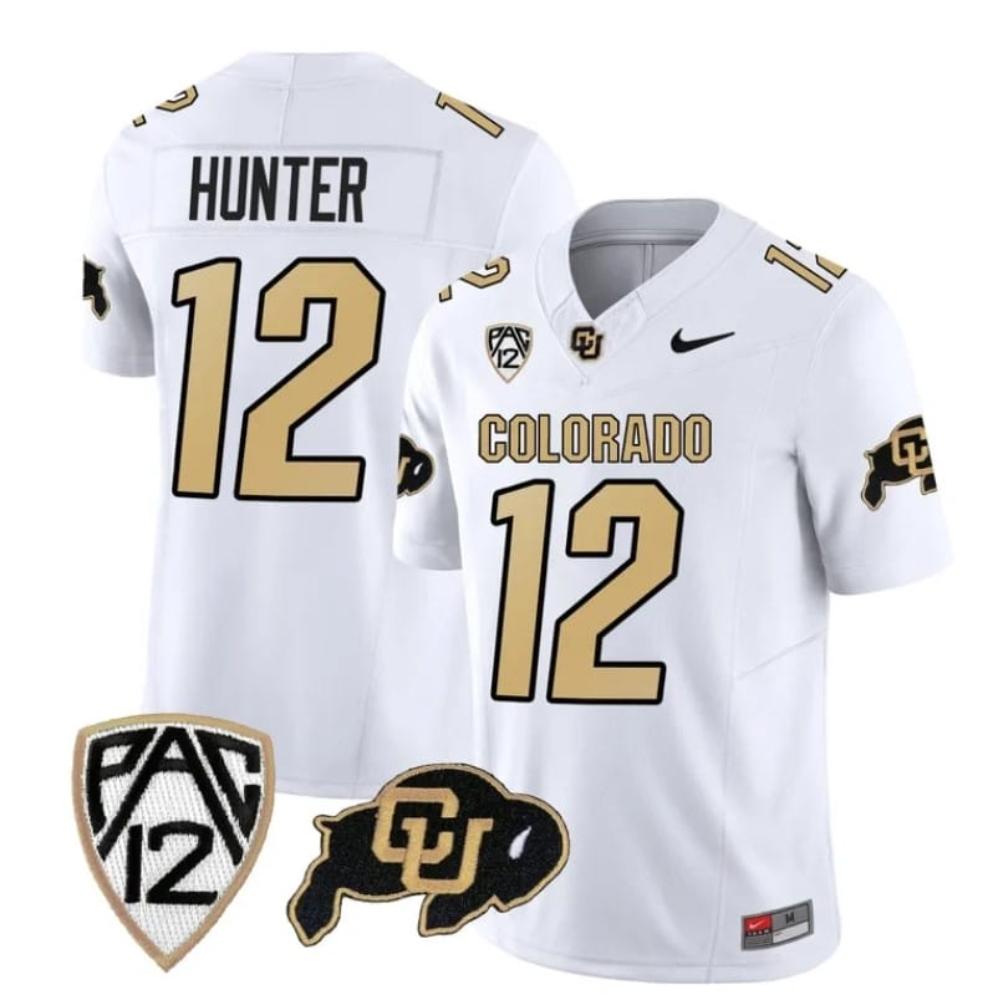 Mens Colorado Buffaloes Travis Hunter Jersey 12 College White