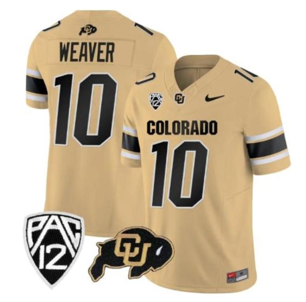 Mens Colorado Buffaloes Xavier Weaver 10 Jersey College Football Brown Jersey