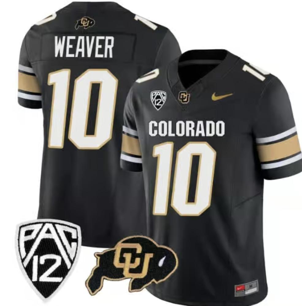 Mens Colorado Buffaloes Xavier Weaver Jersey 10 Vapor College Black