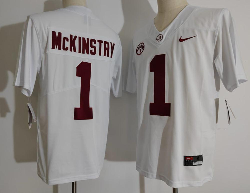 Mens Crimson Tide 1 Mckinstry White Vapor Limited Jerseys