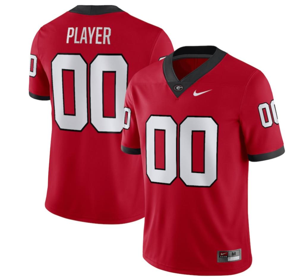 Mens Custom 00 Georgia Bulldogs College Football Stitched Red Jersey