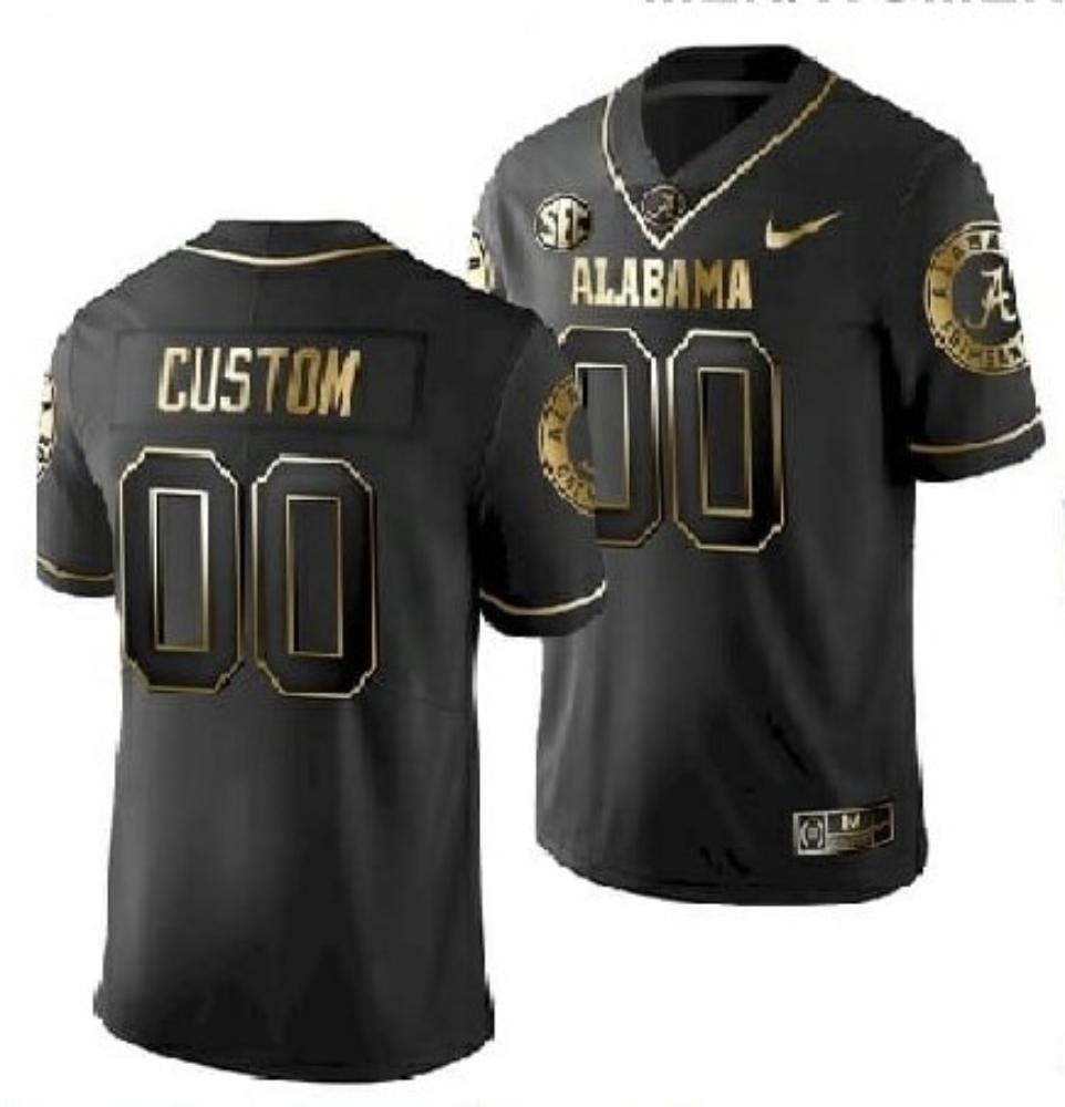 Mens Custom Alabama Crimson Tide Uniforms Football Jersey Black