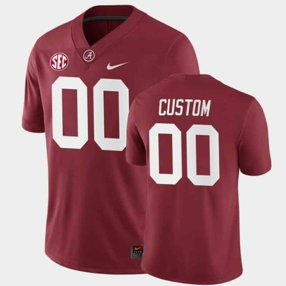 Mens Custom Alabama Jersey Name Number College Football Home Game Crimson
