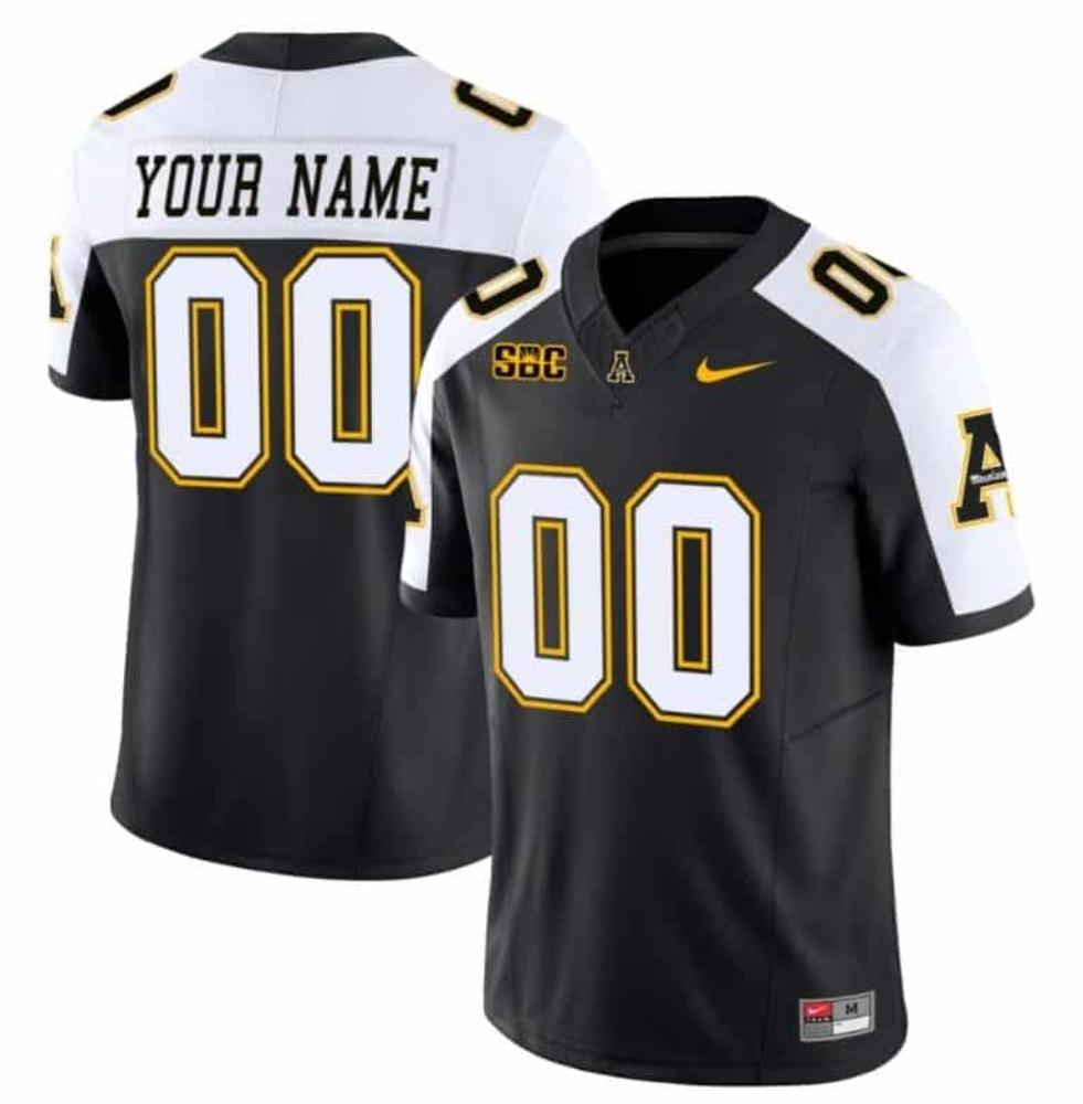Mens Custom Appalachian State Mountaineers Jersey College Football Black Alter