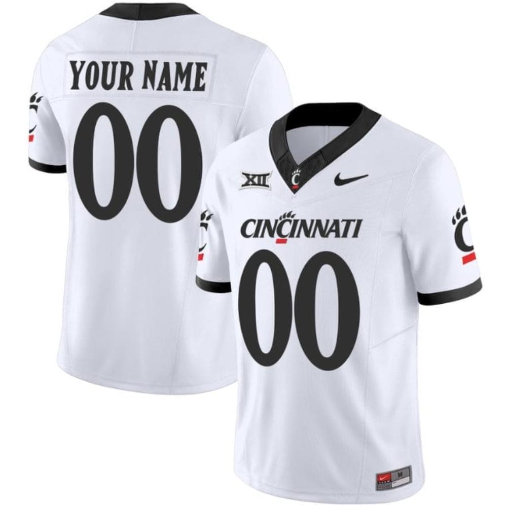 Mens Custom Cincinnati Bearcats Jersey College Football White