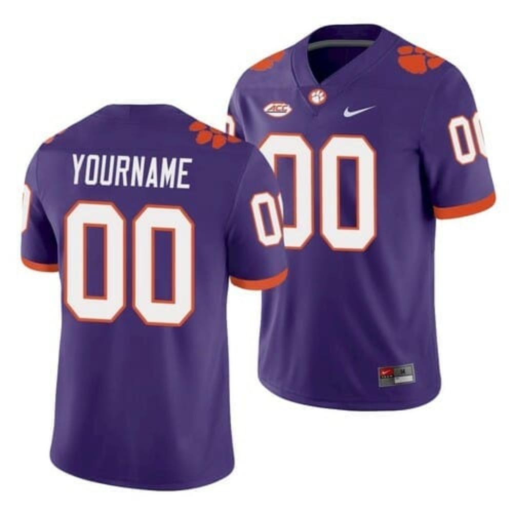 Mens Custom Clemson Football Jersey Legend Stitched College Ncaa Purple