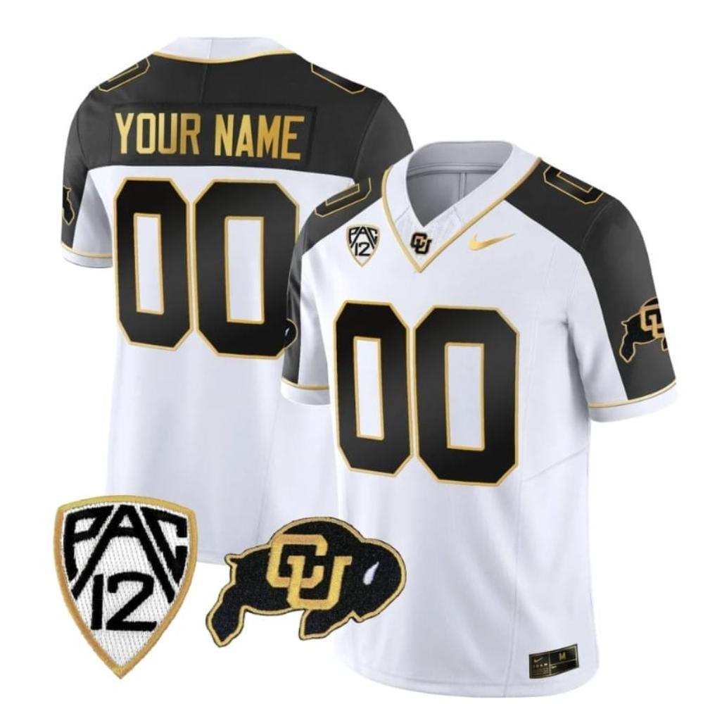 Mens Custom Colorado Buffaloes Jersey Gold College Football Inverted