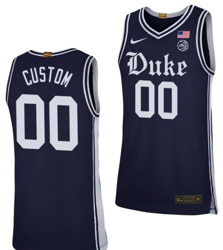 Mens Custom Duke Blue Devils Jersey Brotherhood College Basketball Navy