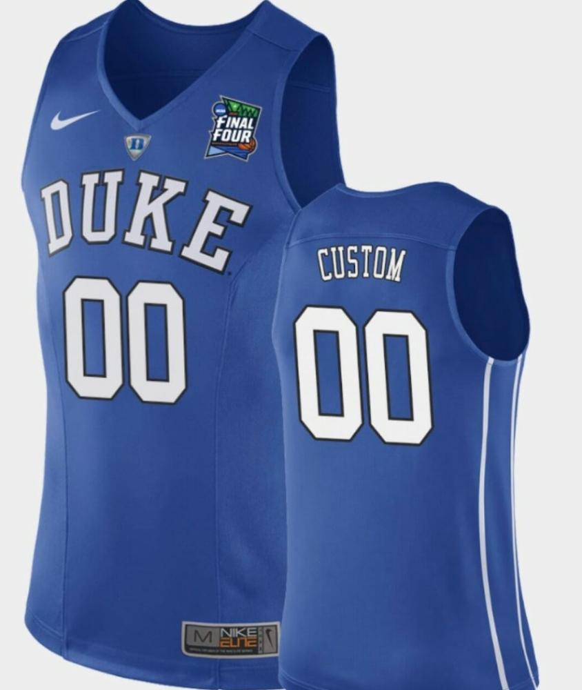 Mens Custom Duke Blue Devils Jersey Final Four College Basketball Blue