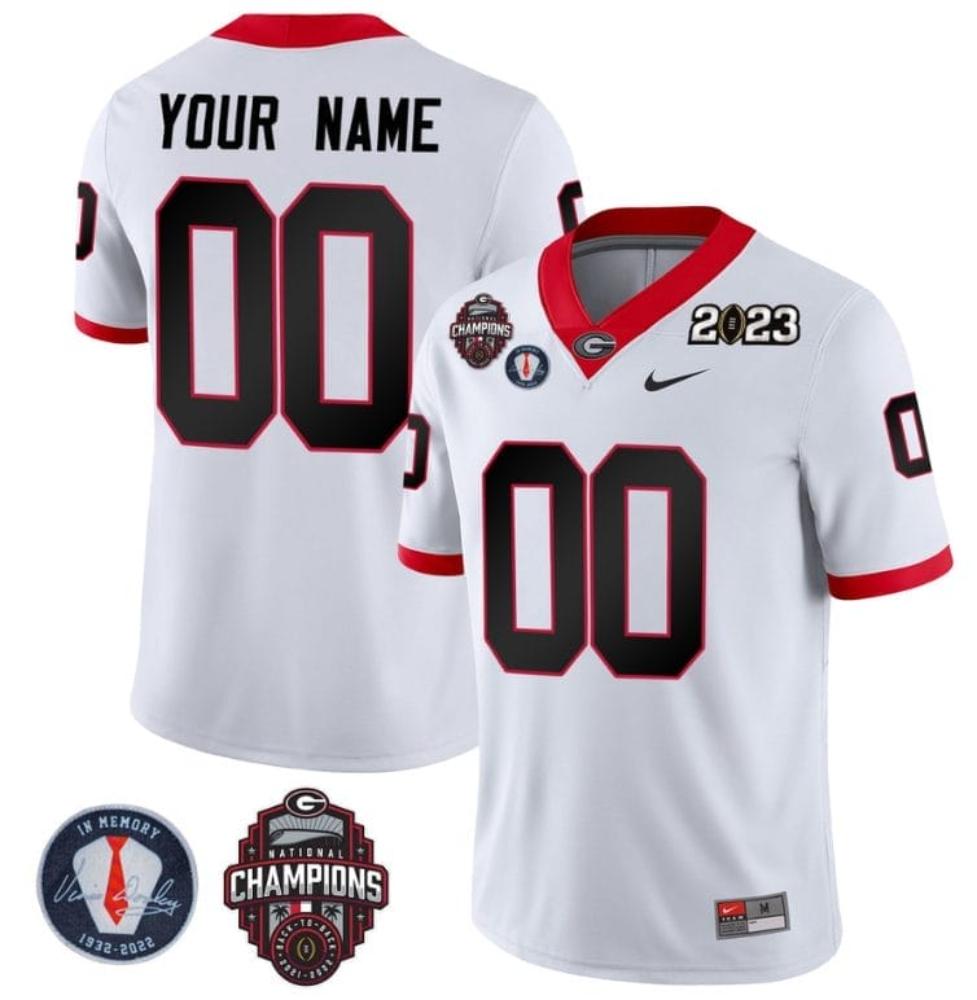 Mens Custom Georgia Bulldogs Jersey Back To Back Champions Vince Dooley Regula