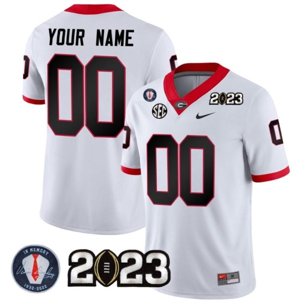 Mens Custom Georgia Bulldogs Jersey Football 2023 Vince Dooley Patch Regular W