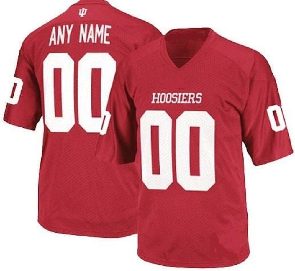 Mens Custom Indiana Hoosiers Jersey Name Number Ncaa College Football Red